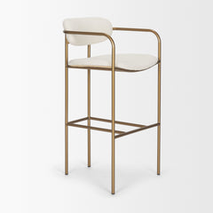 Parker Cream/Gold Fabric Seat Metal Bar Stool