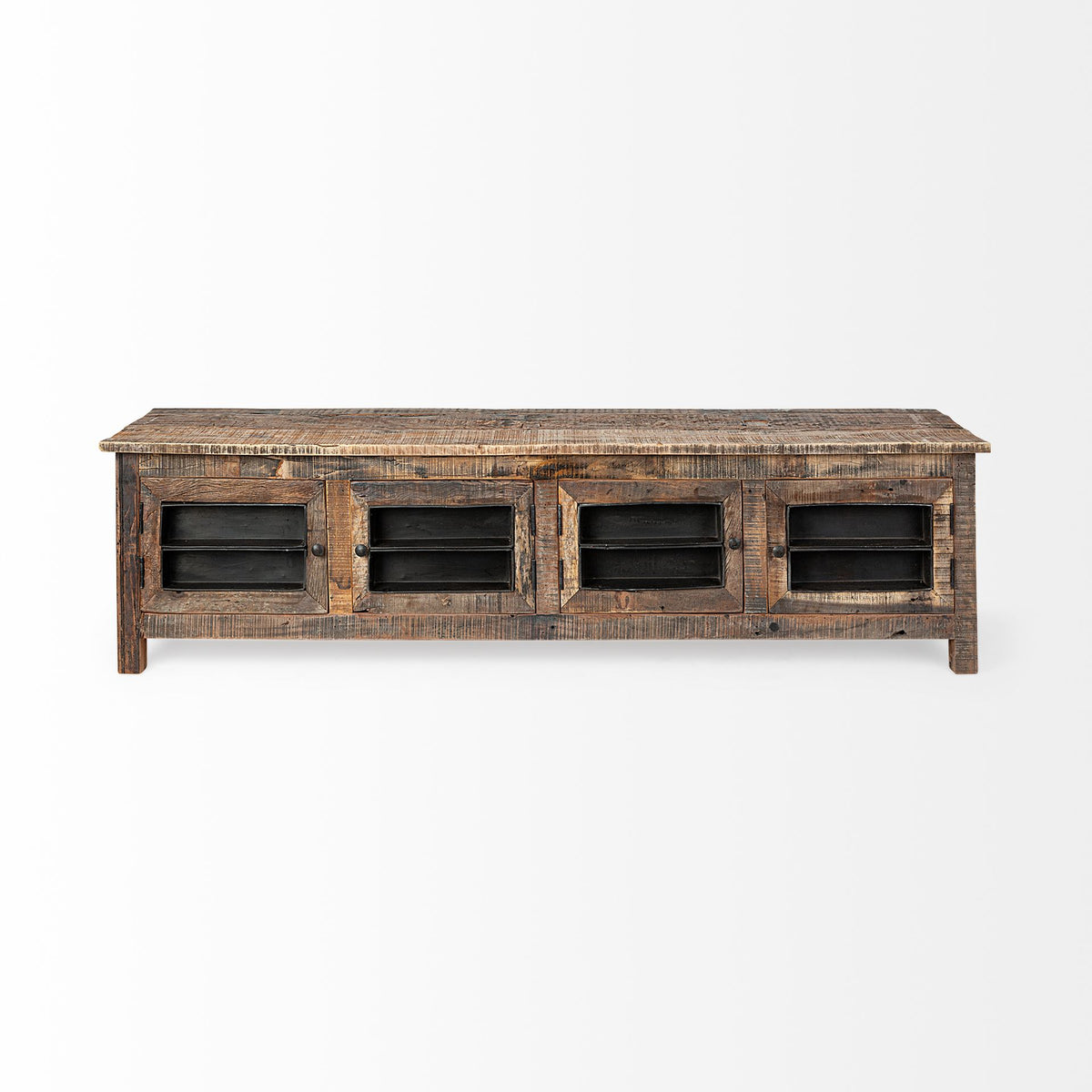 Wilton Medium Brown Reclaimed Wood and Metal Media Console