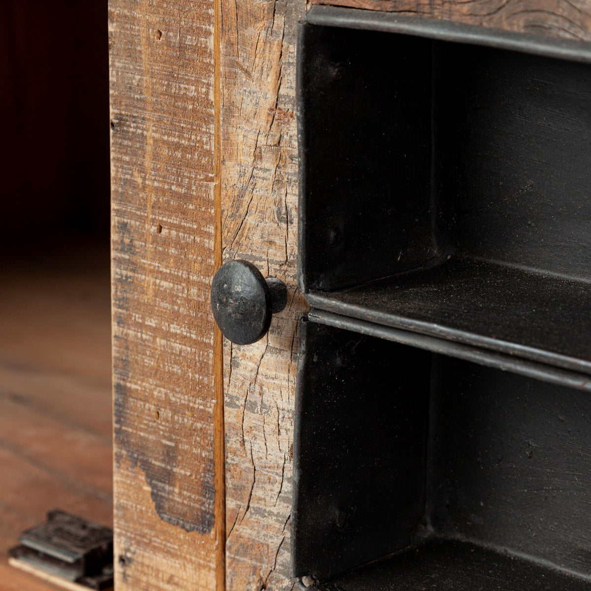Wilton Medium Brown Reclaimed Wood and Metal Media Console