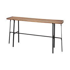 Helios Brown Rectangular Raised Edge Top Console Table