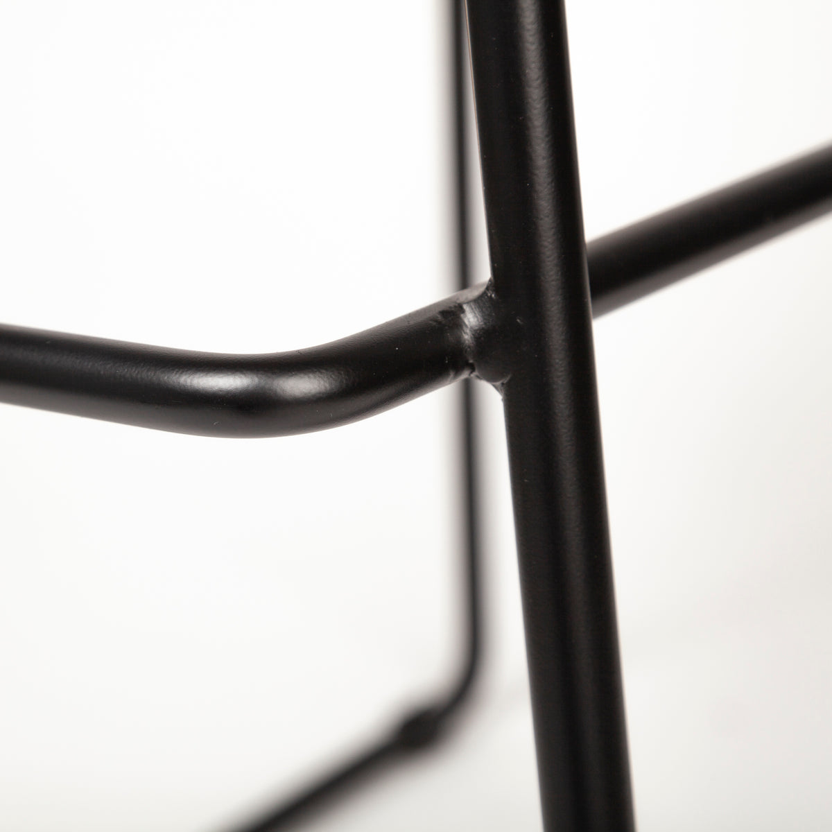 Meritt Brown/Black Leather Seat Metal Frame Stool