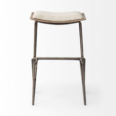 Katniss Cream/Gold Fabric Seat Metal Frame Counter Stool