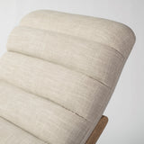 Pierre Beige Fabric Upholstered Armless Chaise Lounge Chair
