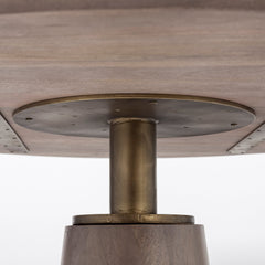Maxwell Brown/Gold 54" Round Pedestal Dining Table