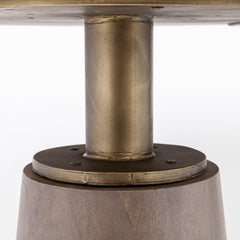 Maxwell Brown/Gold 54" Round Pedestal Dining Table