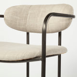 Parker Beige/Gunmetal Gray Fabric Seat Metal Counter Stool
