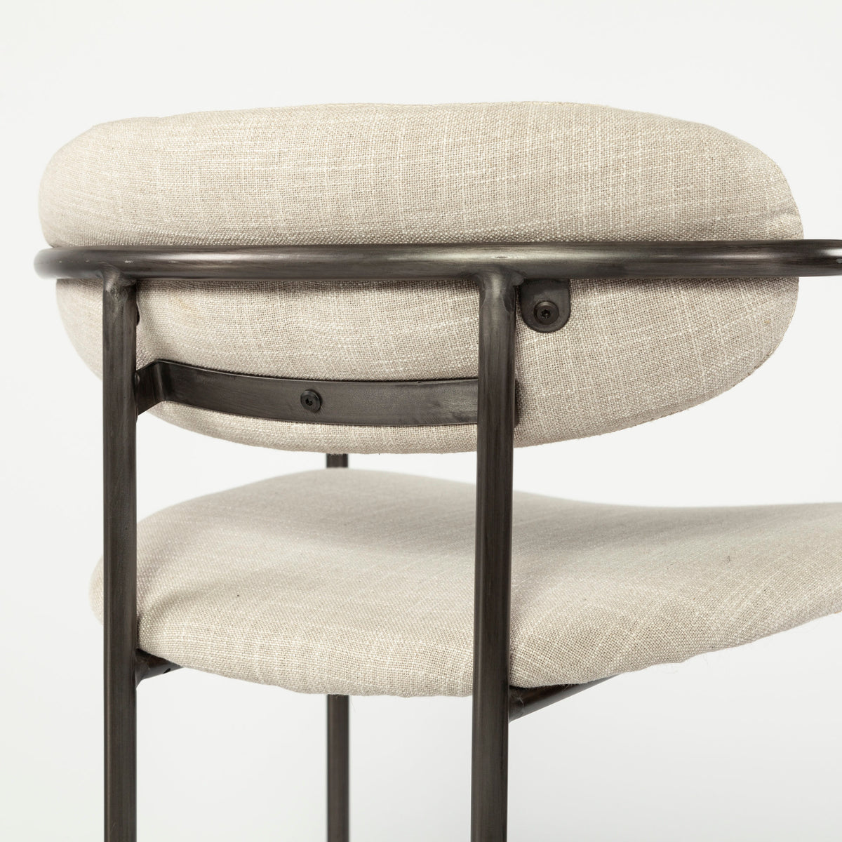 Parker Beige/Gunmetal Gray Fabric Seat Metal Counter Stool