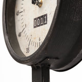 Attalack Black Metal Round Face Table Clock