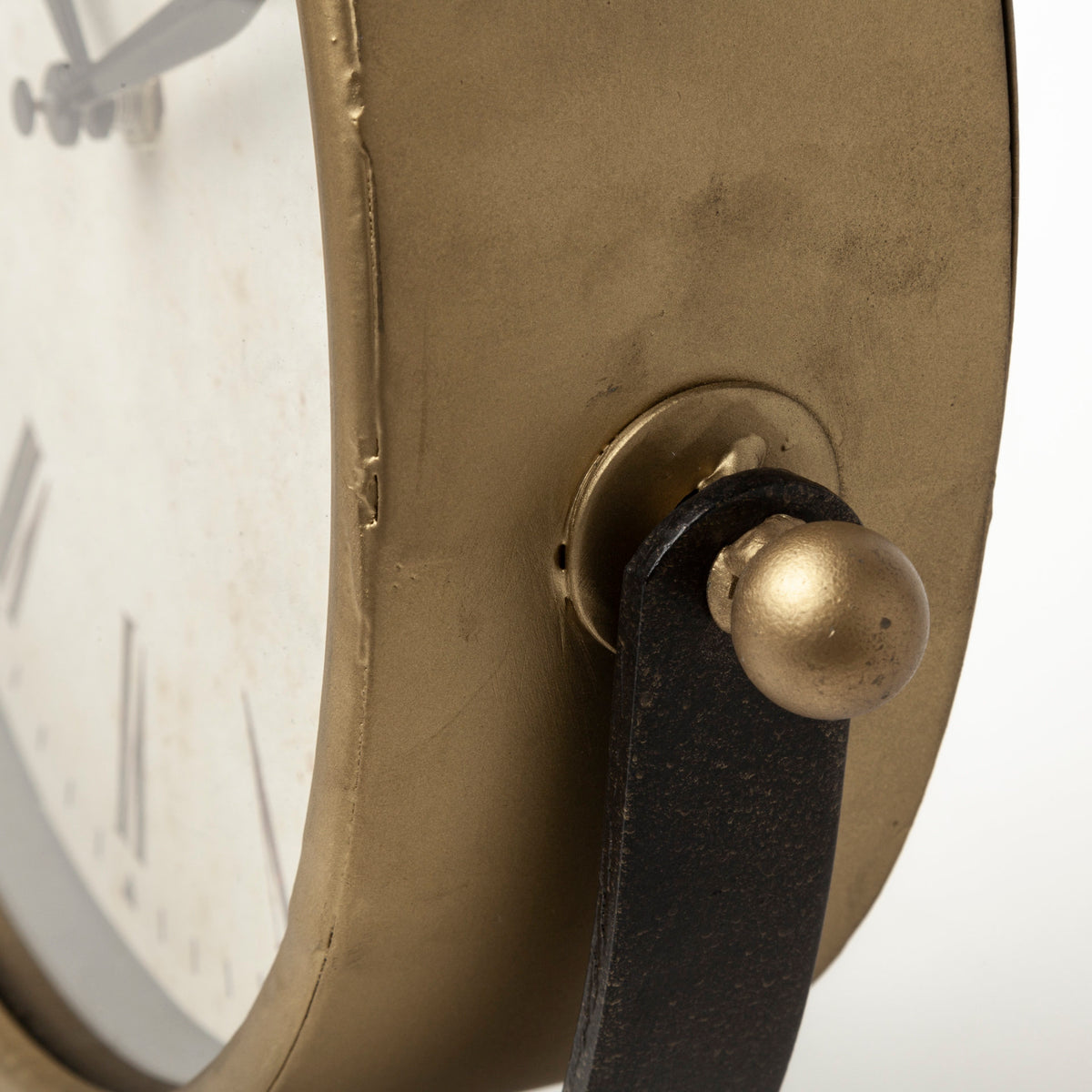 Houston Gold Metal Half Moon Base Table Clock