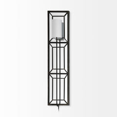 Noah Black/White Metal Rectangular Wall Sconce