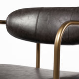 Parker Brown/Gold Faux Leather Seat Metal Counter Stool