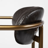 Parker Brown/Gold Faux Leather Seat Metal Counter Stool