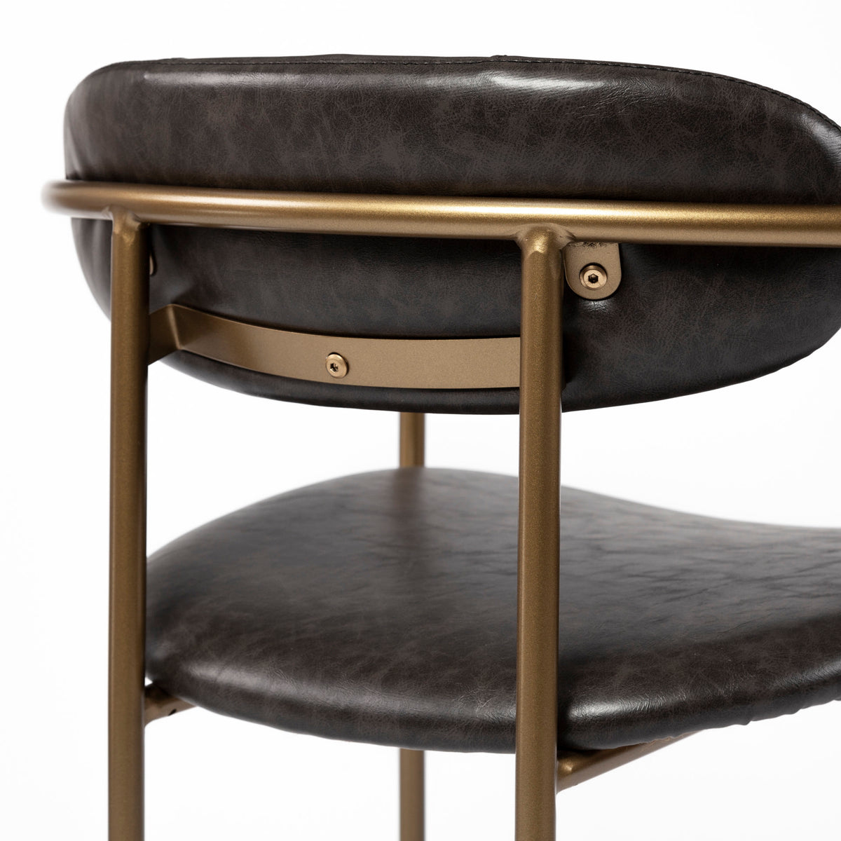 Parker Brown/Gold Faux Leather Seat Metal Counter Stool