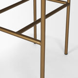 Parker Brown/Gold Faux Leather Seat Metal Bar Stool