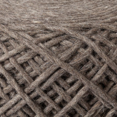 Allium Dark Brown Handwoven Wool Cylindrical Pouf