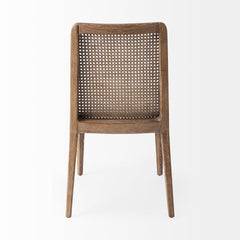 Clara Cream/Brown Cane Back Dining Side Chair (Set of 2)