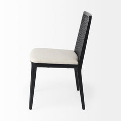 Clara Cream/Black Cane Back Dining Side Chair (Set of 2)