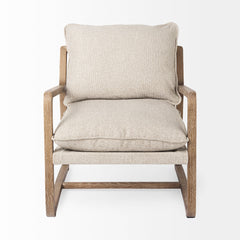Brayden Light Brown/Beige Wood Accent Chair