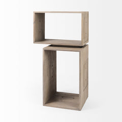 Simul Light Brown Wood Modular Shelving Unit (Set of 2)