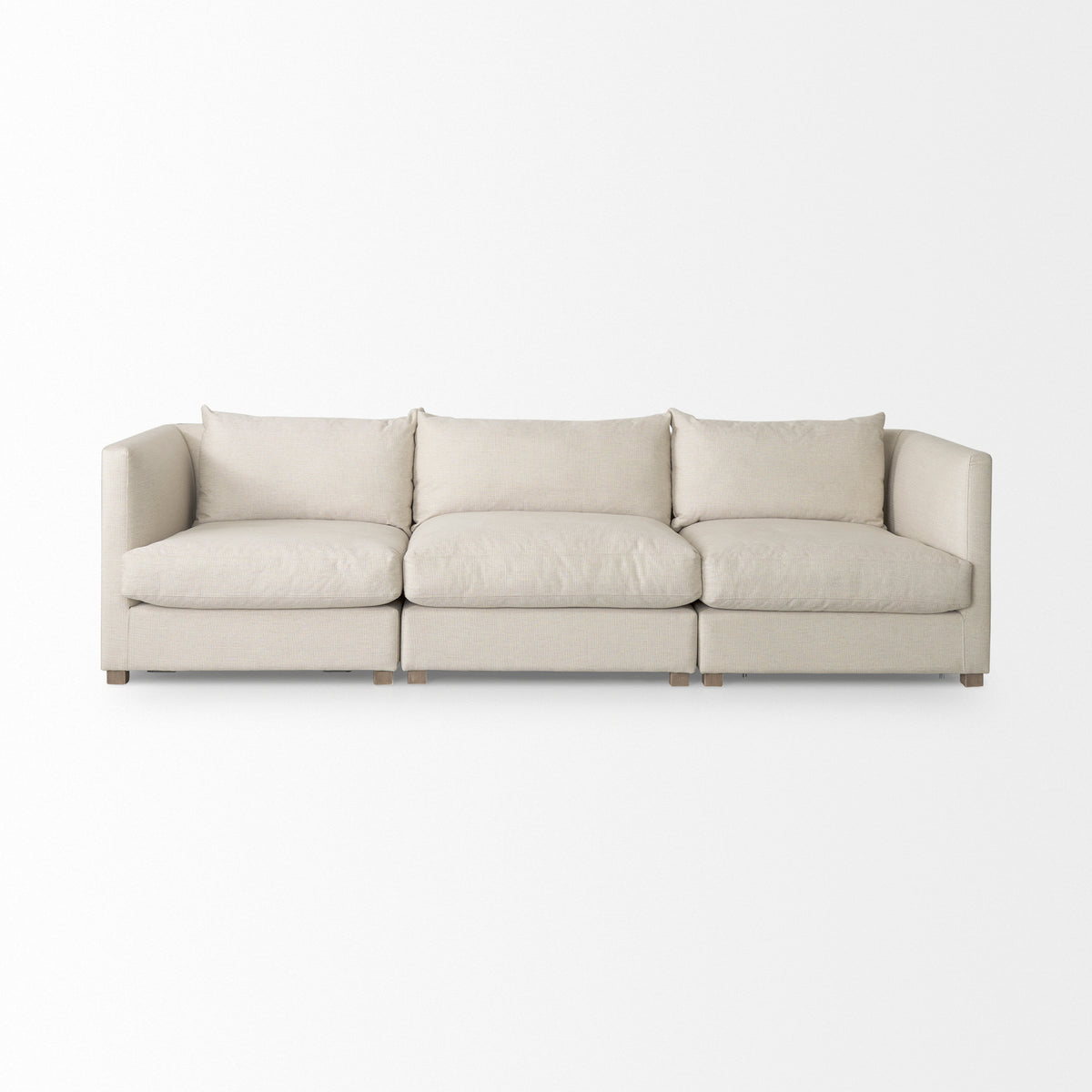 Valence Beige 3-Piece Modular Sofa Set