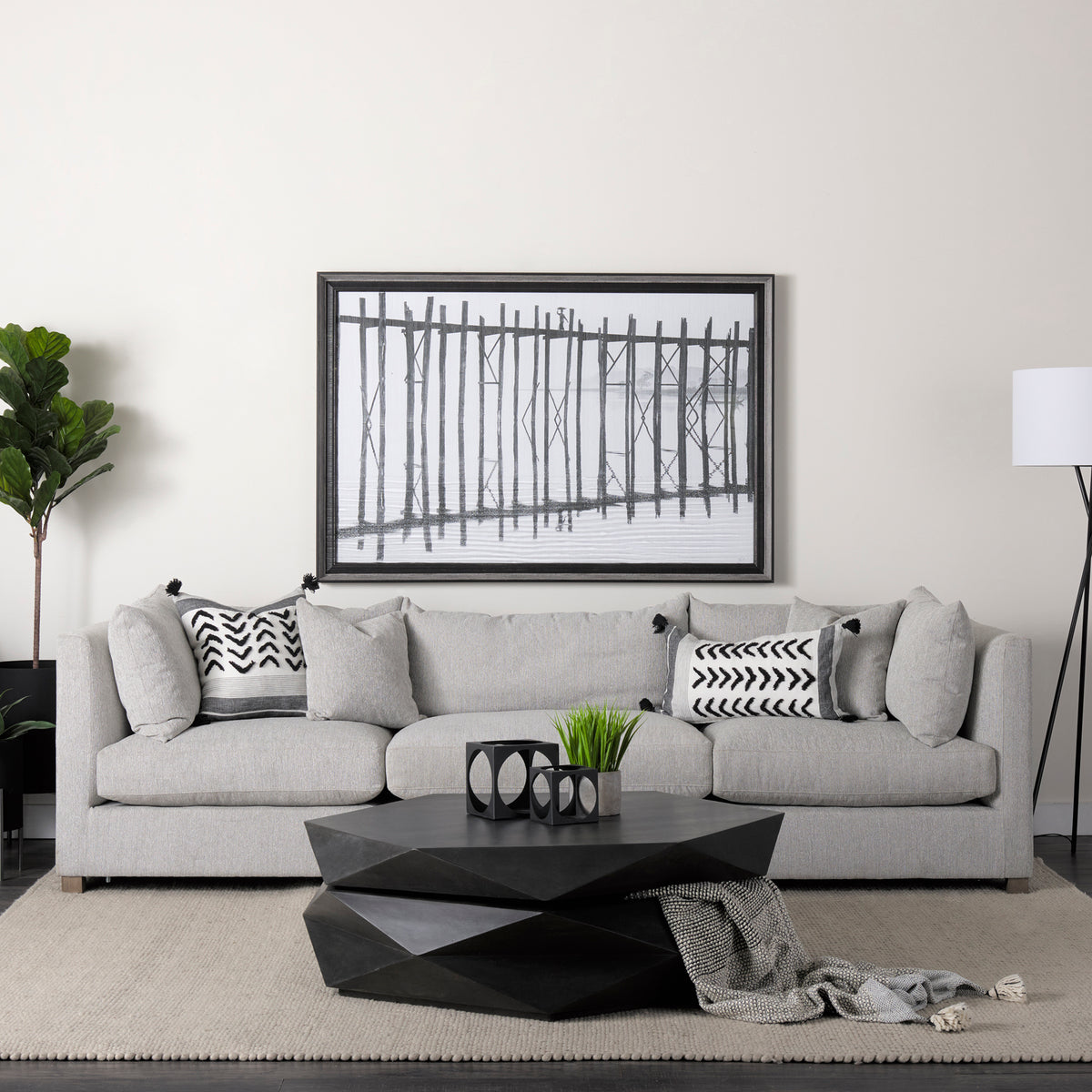 Valence Light Gray 3-Piece Modular Sofa Set