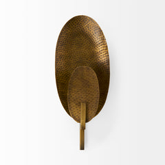 Clarence Gold Metal Hammered Round Wall Sconce