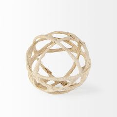 Kali Beige Small Decorative Metal and Paper Object