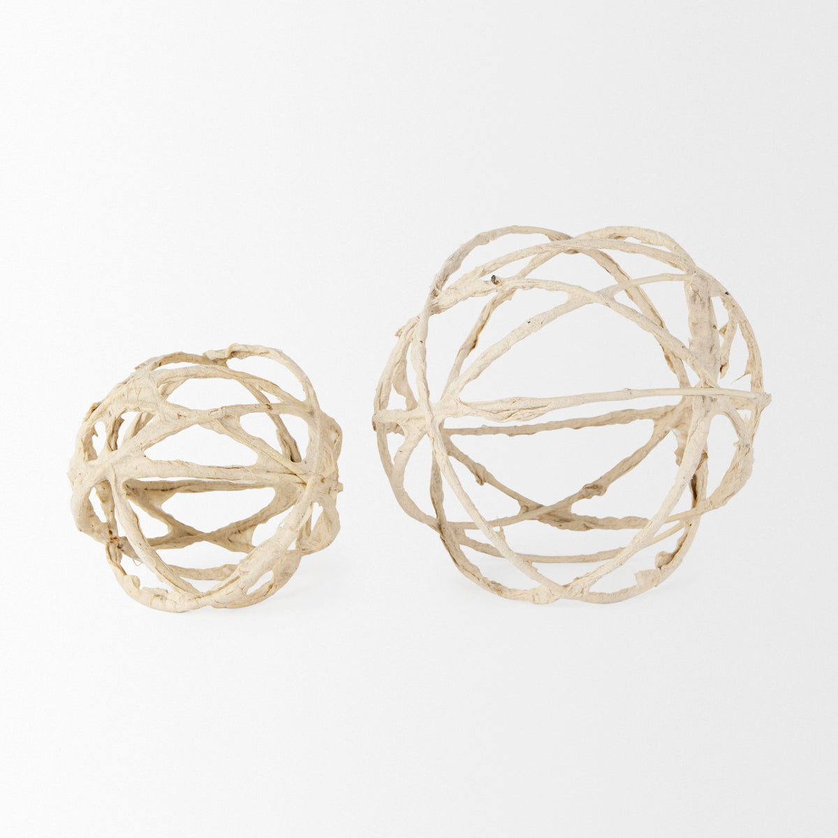 Kali Beige Small Decorative Metal and Paper Object