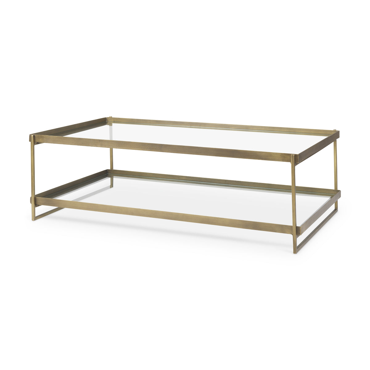 Trey Gold Metal with Glass Coffee Table