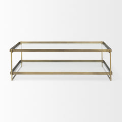 Trey Gold Metal with Glass Coffee Table