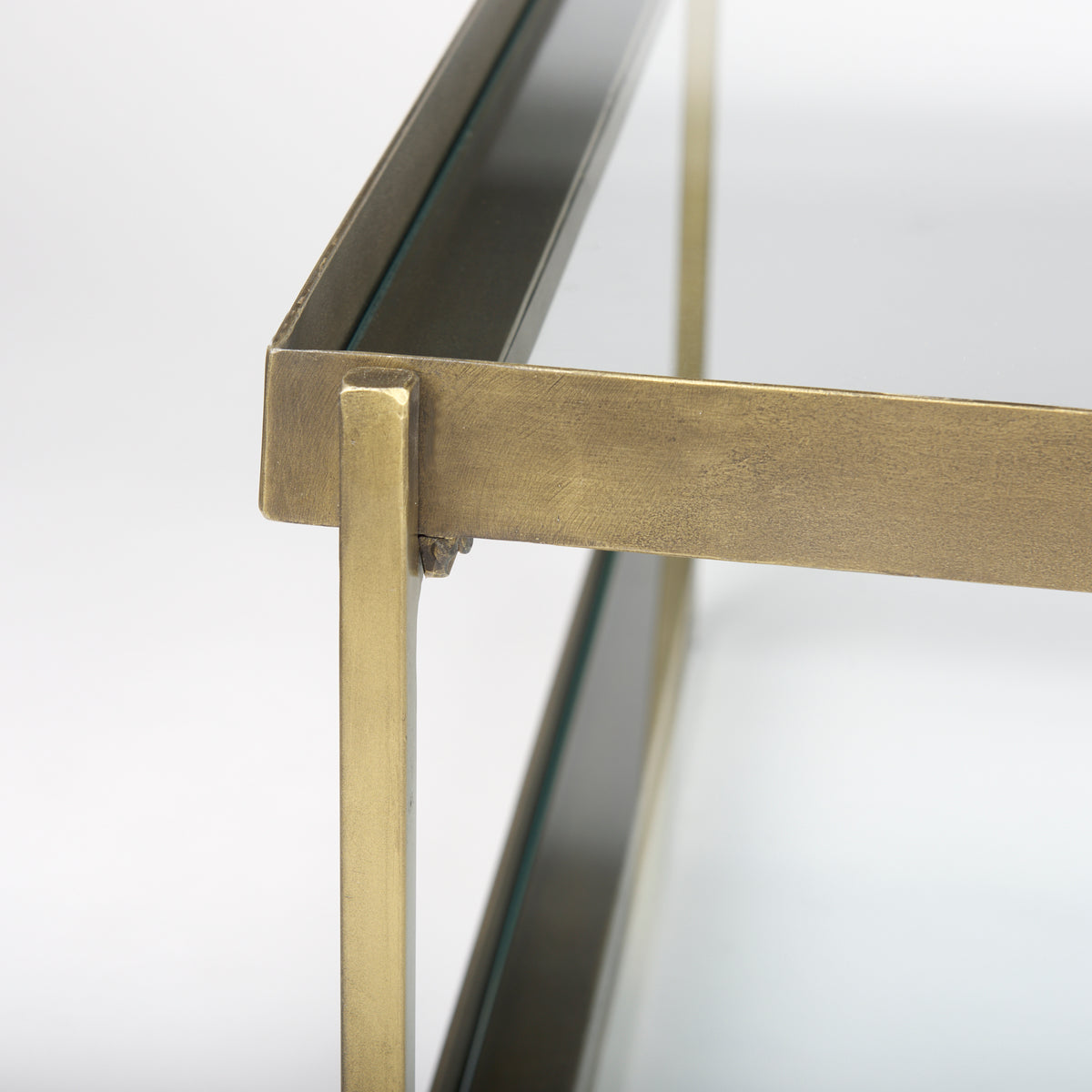 Trey Gold Metal with Glass Coffee Table