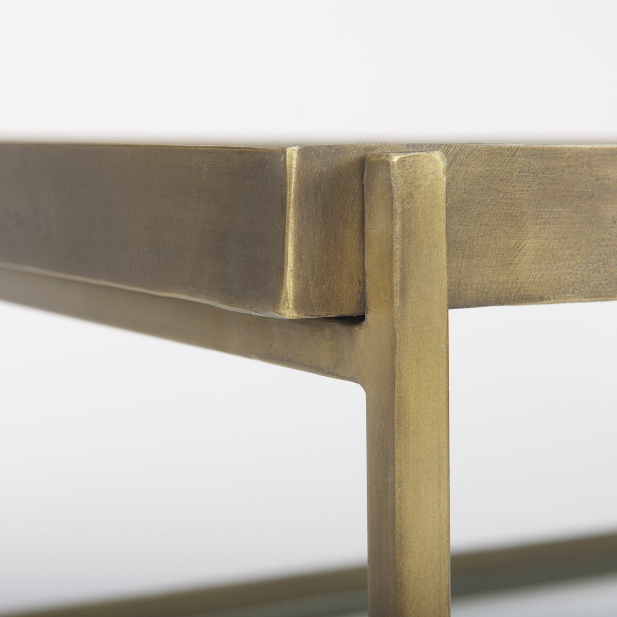 Trey Gold Metal with Glass Coffee Table