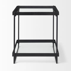 Trey Black Metal with Glass Accent Table