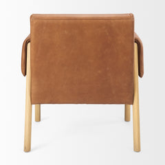 Ashton Brown Leather with Light Wood Accent Chair