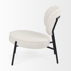 Amelia Cream/Black Boucle Metal Upholstered Accent Chair