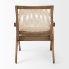 Donna Light Beige Cane Back Dining Arm Chair