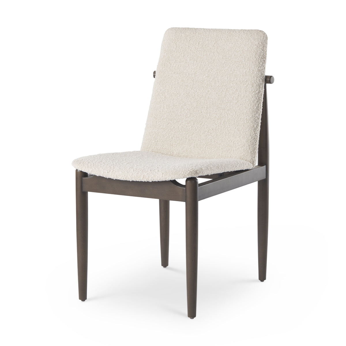 Cavett Cream Curved Back Dining Side Chair with Dark Brown Wood (Set of 2)