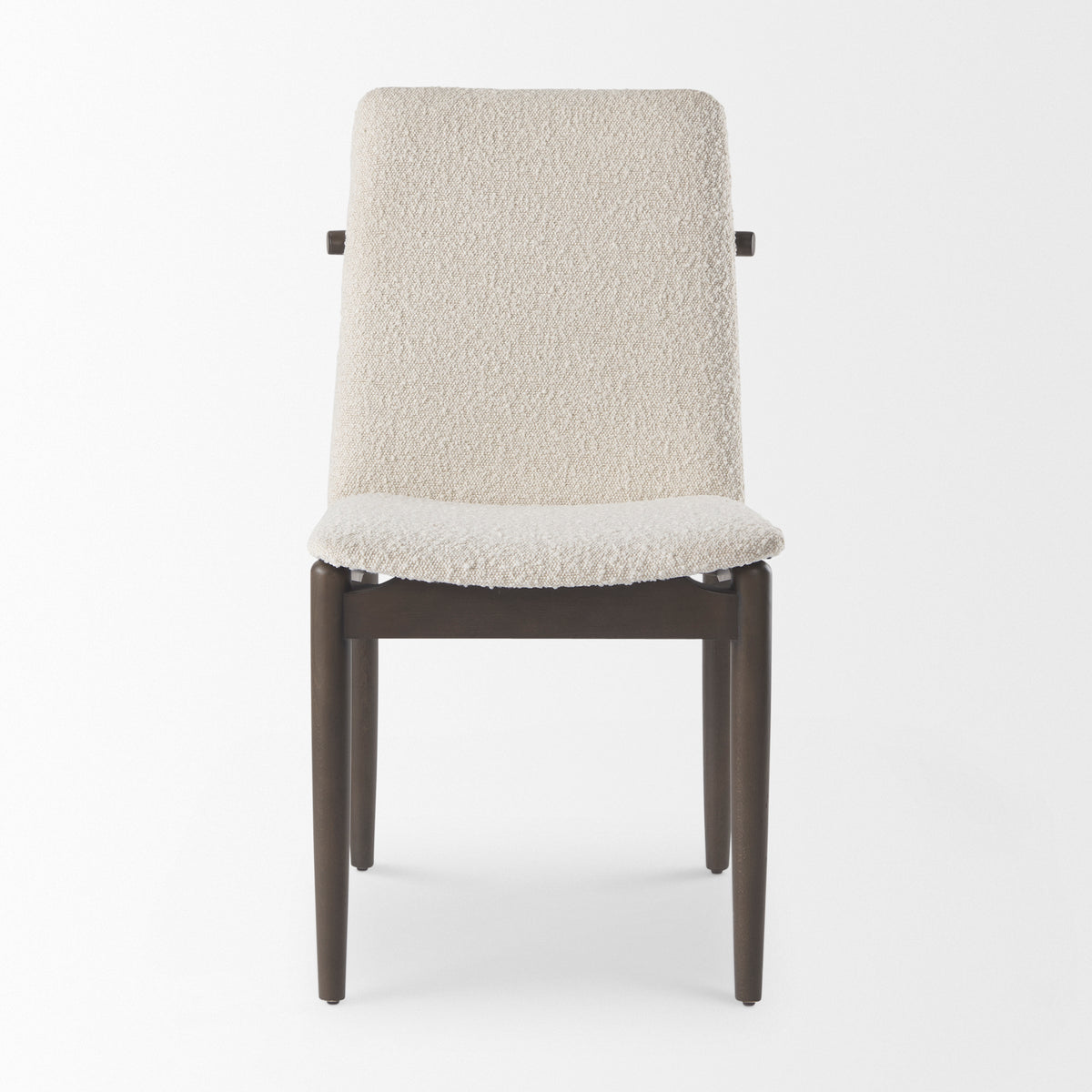 Cavett Cream Curved Back Dining Side Chair with Dark Brown Wood (Set of 2)