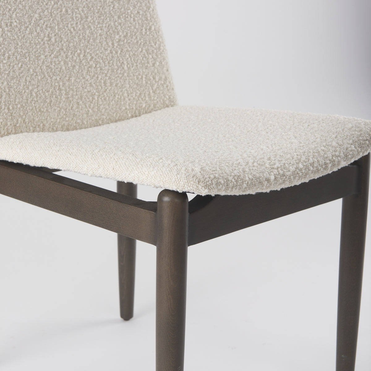 Cavett Cream Curved Back Dining Side Chair with Dark Brown Wood (Set of 2)