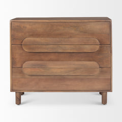 Astrid Medium Brown Solid Wood 3 Drawer Cabinet