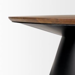 Mitchell Black/Brown Metal Pedestal Base Coffee Table