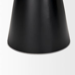 Mitchell Black/Brown Metal Pedetal Base Side Table