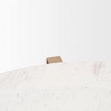 Bianca Light Brown/White Wood and Marble Accent Table