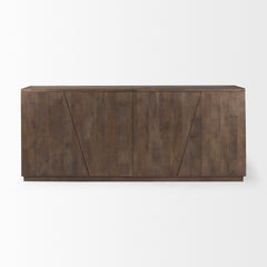 West Medium Brown Wooden Angular Sideboard - Ornate Home