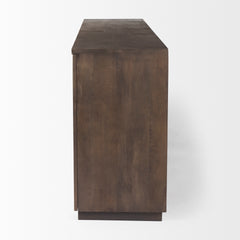 West Medium Brown Wooden Angular Sideboard - Ornate Home