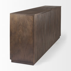 West Medium Brown Wooden Angular Sideboard - Ornate Home
