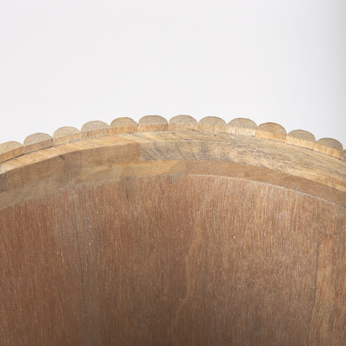 Terra Light Brown Wood Fluted Round Side Table