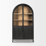 Sloan Black Wood Arch Cabinet - Ornate Home