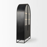 Sloan Black Wood Arch Cabinet - Ornate Home
