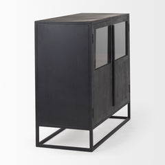Sloan Black Wood Accent Cabinet